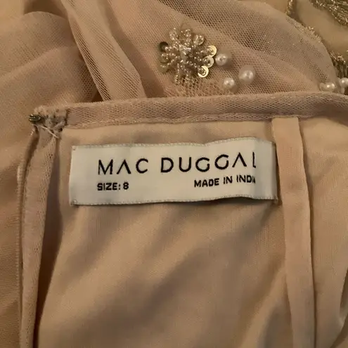 Mac Duggal 9168 Womens Blush Embellished One Shoulder Strappy Trumpet Gown