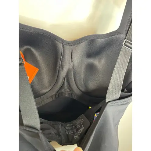 Panache Women's Size 30DD Sports Vest Black Multicolor Convertible Geo Print NWT