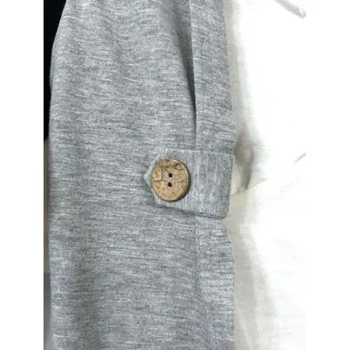 Relaxed Streetwear Mock Cardigan Top M – Preppy Casual Monochrome Contrast Size M