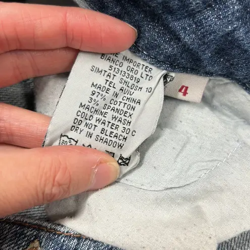 Bianco Denim Blue Jeans Boot Leg Low Rise Pockets Womens Size 4