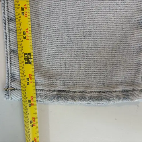 Risen High Rise Distresed Crop Straight Denim Jeans Light Wash Size 7/28 0437 Blue