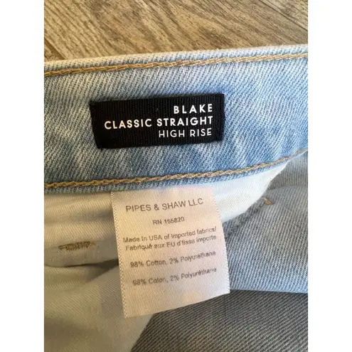 Veronica Beard Jeans 26 2 Blake classic straight high rise Button Fly USA Denim