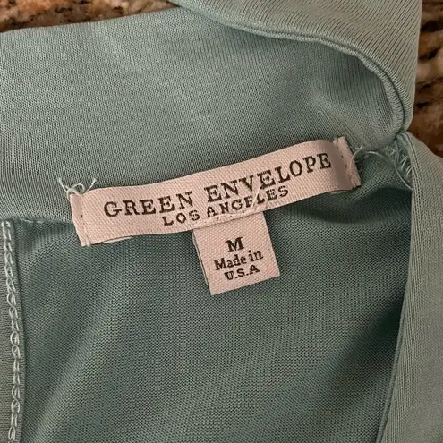 Green Envelope Womens Tunic Top Blue Lined Woven Sleeveless Layered 18904 M Size M