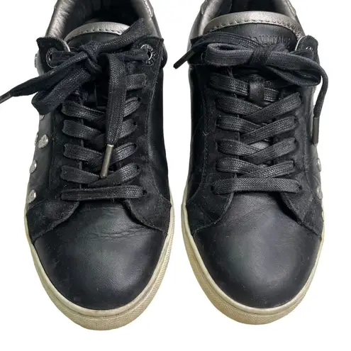 Zadig & Voltaire Zv1747 Skull Sneakers Women’s Size 6 Black Leather Studded Shoe