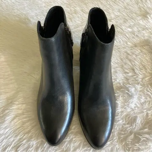 Frye  Judith Double Zip Ankle Booties Black Leather Size 9