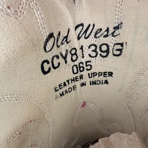 Old West Pink Leather Western Cowboy Boots Women’s Approx 8–9