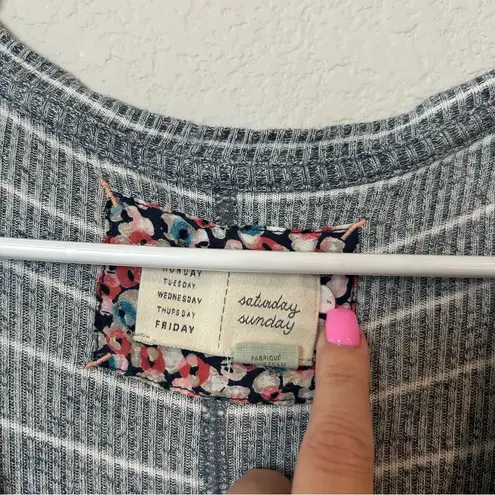 Anthropologie  Saturday Sunday Striped Fitted Midi Dress SMALL