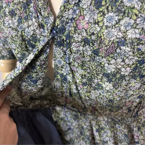 Zadig & Voltaire Wrap Dress Green Betty Mousseline Floral Puff Sz Small / Medium