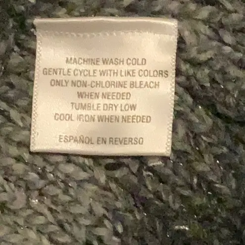 Style & Co. Dark Gray and Silver Knit Cardigan Black Size XL