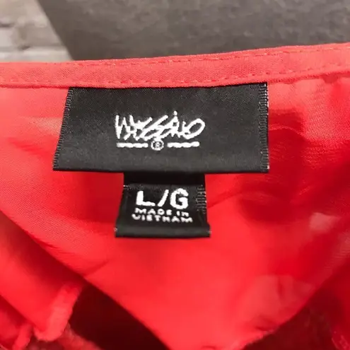 Mossimo Red Dolman Sweater Chiffon Back Large Red