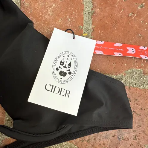 Cider Halter Bikini Top Knotted Tie Swimsuit Black Sexy Swimwear Size Large