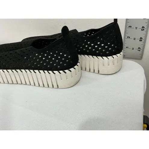 Womans Project Cloud Memory Foam Size 11 Perforated Slip On Platform Sneakers Black - Image 4