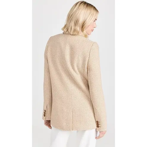 ANINE BING ππ Tweed Double Breasted Fishbone Blazer ~ Tan & Cream Medium