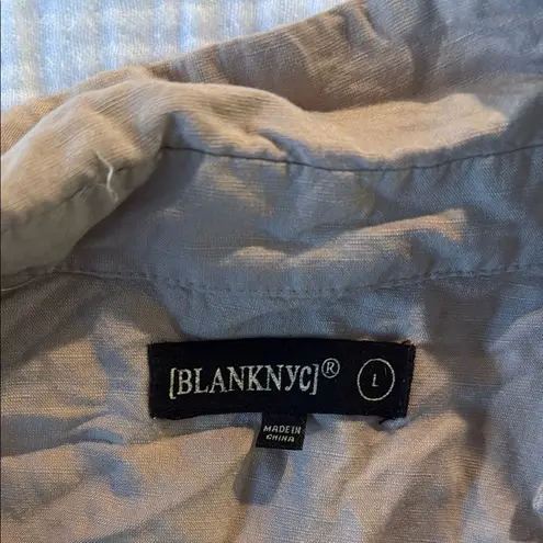 BLANK NYC  Tan Jumpsuit with Short Sleeves and Defined Waist