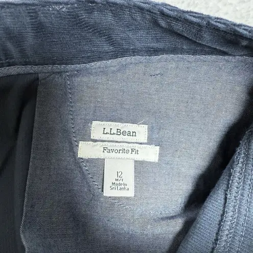 L.L. Bean Womens Favorite Fit Corduroy Pants Size 12 Tall Blue Holiday Boho