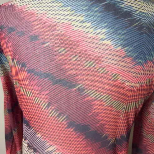 WESTON WEAR Sheer Patterned Button Up Shirt Dress Tunic Size Large