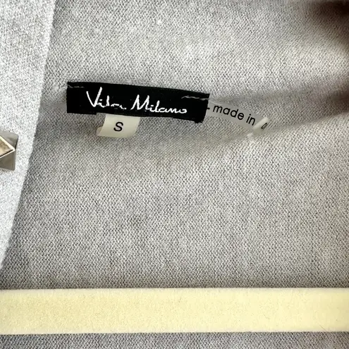 Vila Milano Grey Open Front Metallic Studded Cardigan, Grey, Size Small
