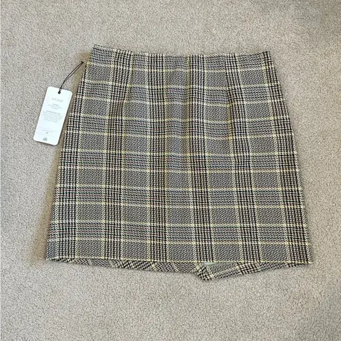 CAbi New with tags  shine pastime skirt in plaid yellow and brown in size medium