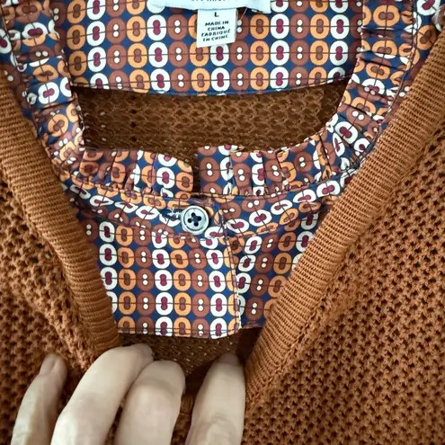 Current Air Smocked Ruffled-Sleeve Blouse Vest Pattern Sleeve Anthropologie Twee