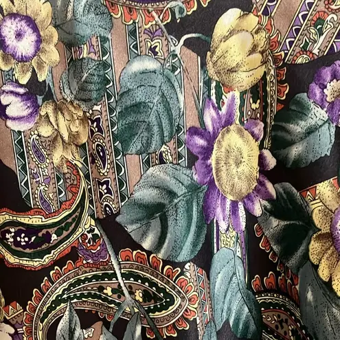 Floral Satin Chemise Purple Size M