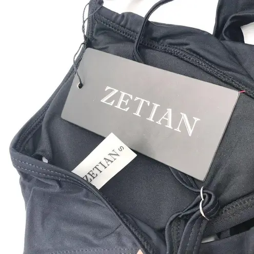 Zetian Bikini Set High Rise Wrap Ties Removable Cups Black S