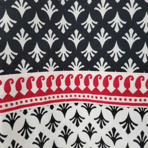 Soch Womens Dress M Black White Allover Print Round Neck 3/4 Sleeve Shift Tunic Size M