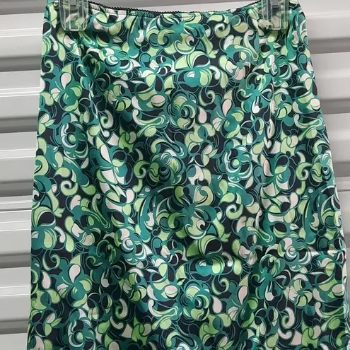 Elie Tahari Skirt Womens Size Extra Small XS Green Silk Office Straight Pencil