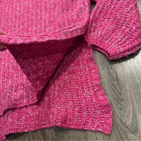 Pilcro Anthropologie Women's Sweater Chunky Knit Wool Linen Tunic Pink Slouchy