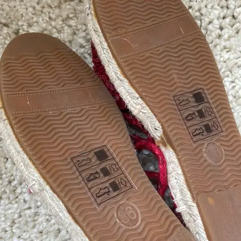 Johnny Was NEW Antik Batik Tori designed in Paris red raffia ankle wrap espadrilles