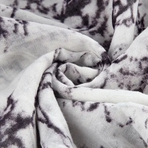 Marble Print Scarf Wrap Scarves Sheer Thin New Black White