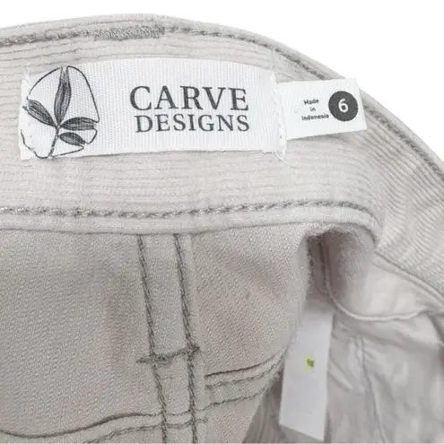 Carve Designs Oahu 4 inch Corduroy Shorts Gray Size 6 NEW