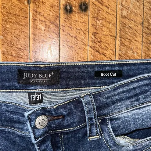 Judy Blue  distressed western bootcut 13/31 boutique jeans