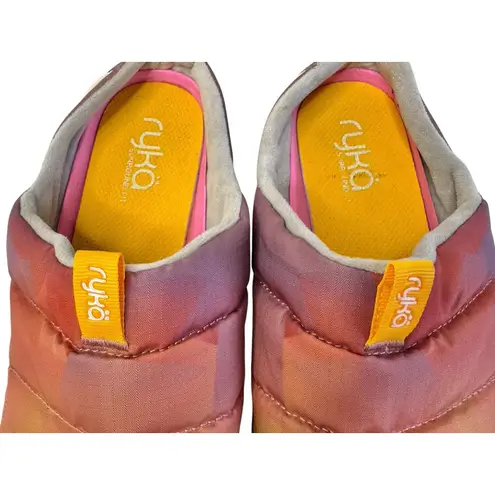 Ryka Women's Echo Puff Mule In Rainbow Pink Multicolored Ombré Slip On Shoes 9W