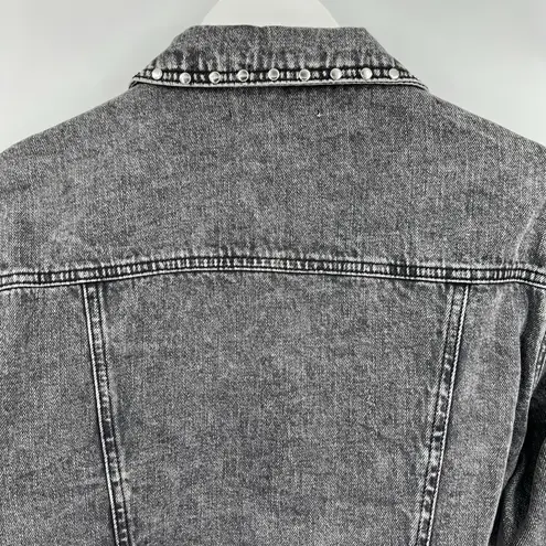 Rebecca Minkoff  Studded Denim Jean Jacket Black Gray‎ 100% Cotton Size Small