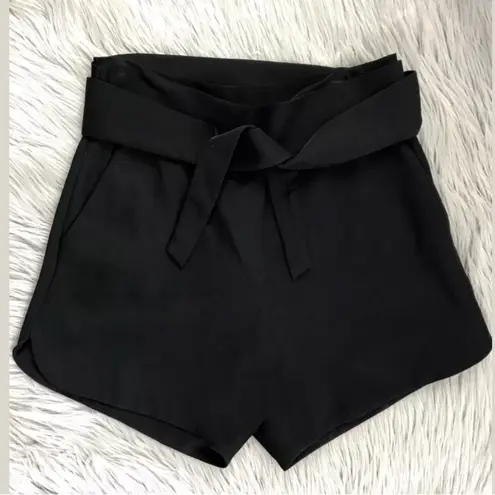 IRO $390 PARIS MAJIK HIGH WAISTED PAPERBAG DRESS SHORTS BLACK FR 38/ US 6