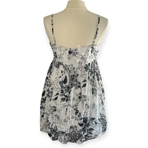 NWT CHAUDRY KC Black & White Cotton Mini Dress Sequin Details, Large