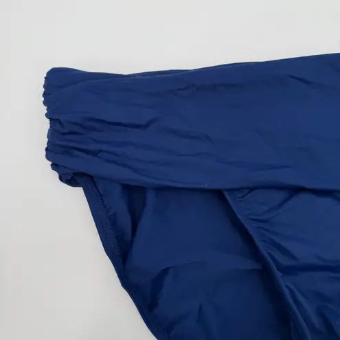 LAUREN RALPH LAUREN Bikini Bottom SZ 6 NWT Indigo Blue Beach Club Wide Shirred