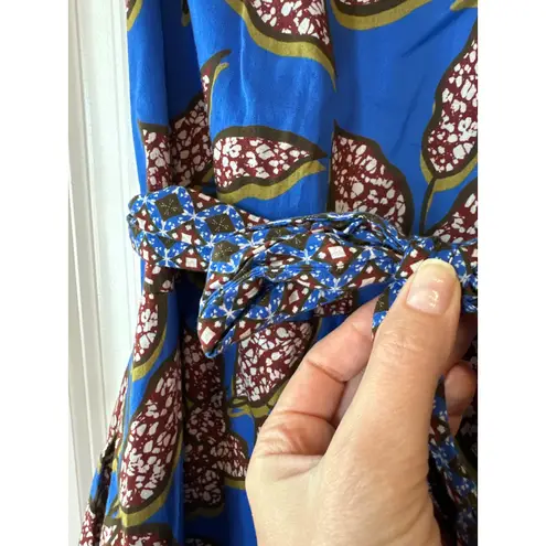 Alexis Joyette Blue Floral Halterneck Maxi Dress S Cotton Summer Boho Vacation