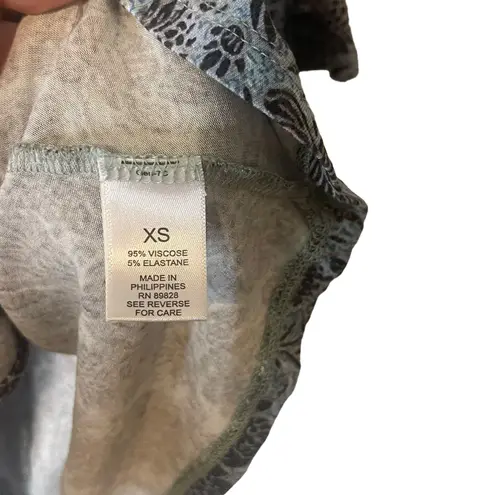 Haute Hippie Women's Size XS Blue Printed Flutter 3/4 Slv Blouse