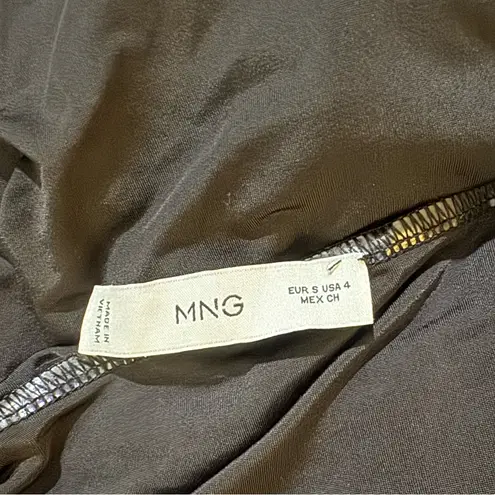 Mango  Black Mesh Long Sleeve Glitter Dress - Size 4 NWOT