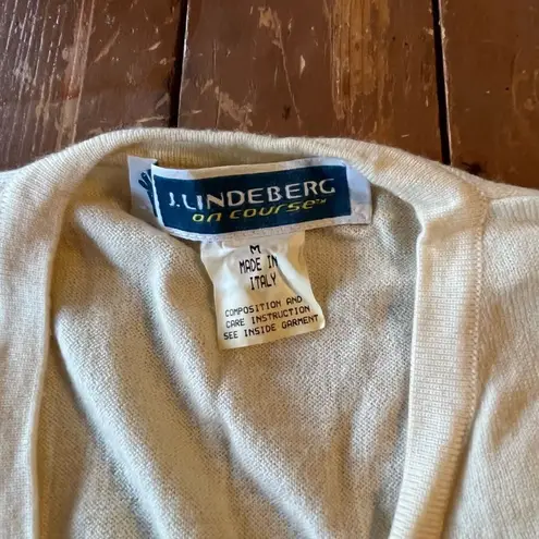 J. Lindeburg Italian Merino Wool V Neck Cardigan Sweater Size M