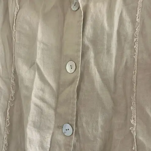 Saint Tropez West ✨ Tan 100% Linen Ladies Sz Medium Jacket✨