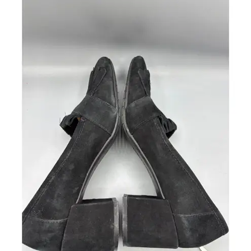Reaction Kenneth Cole Shoes Womens 8 Black Suede Loafers Fringe Block Heel