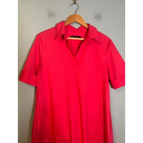 Estelle and Finn Popover Short Sleeve Midi Dress Pink Size Large Preppy Travel