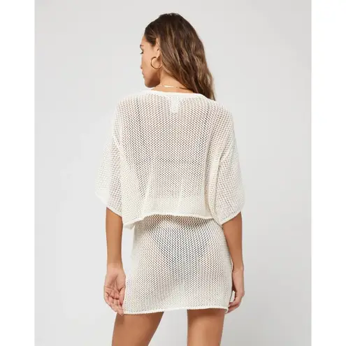l*space  Coast Is Clear Mini Skirt in Cream Medium New Womens Coverup