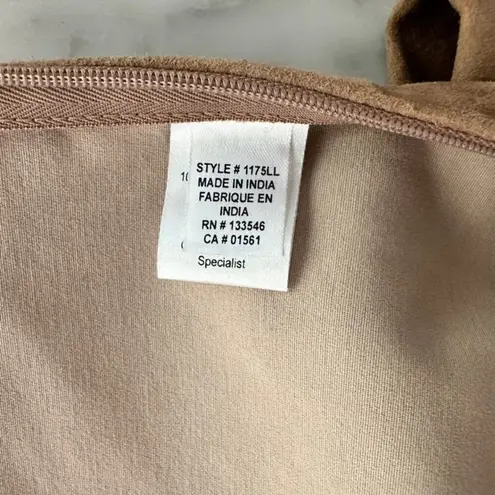 Ecru Stretch Leather Camel Tan Leggings Size Medium High Waist Sueded