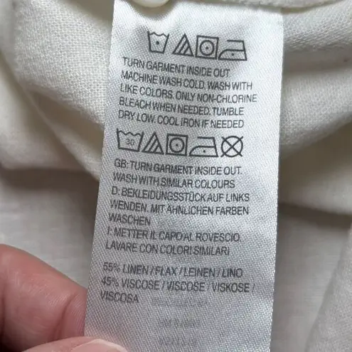 Jason Wu J NWT Blue White Dip Dye Oversized Linen Blend Button Down Shirt XL