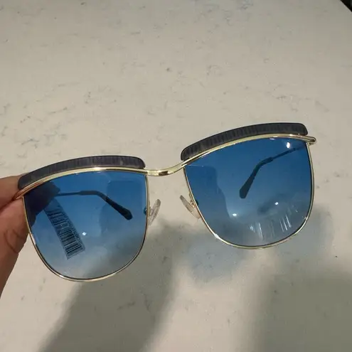 Balmain unisex Gold and Blue Sunglasses