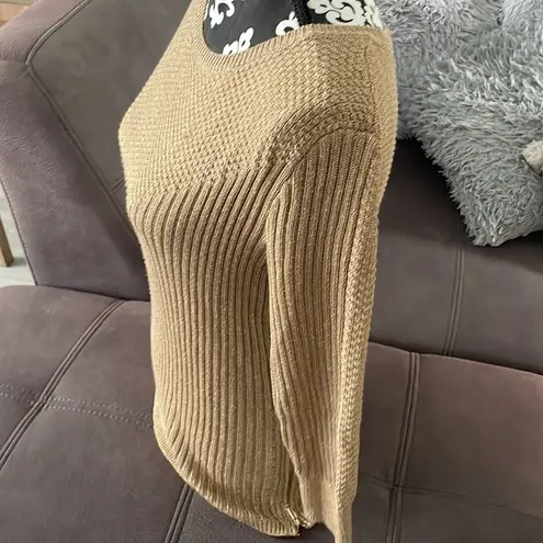 New York And Company Gold Color 3/4 Sleeve Sweater Size XS