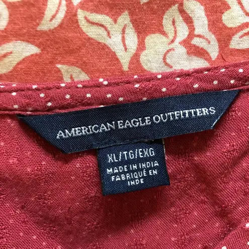 American Eagle  Tie Front Button Down Blouse